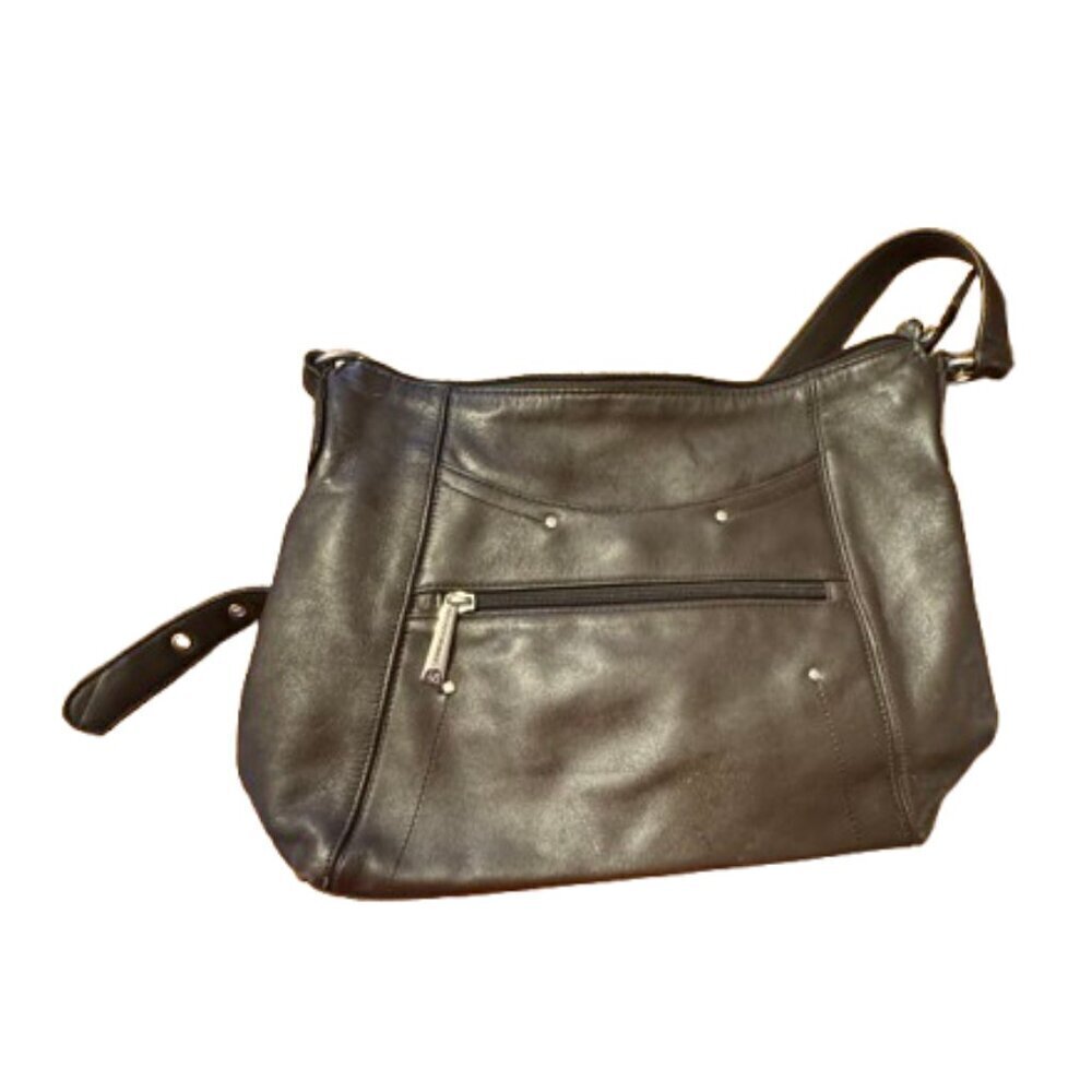 Stone Mountain brown leather shoulder bag purse dual straps - Excellent Conditio